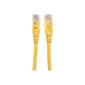 Intellinet Network Patch Cable, Cat6, 20m, Yellow, CCA, U/UTP, PVC, RJ45, Gold Plated Contacts, Snagless, Booted, Lifetime Warranty, Polybag - patch cable - 20 m - yellow