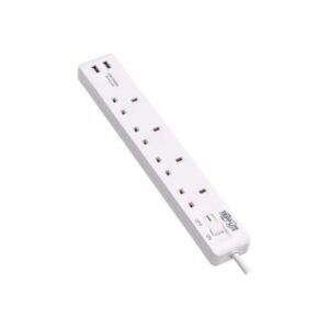 Eaton - Power strip - 13 A - AC 230 V - input: BS 1363A - output connectors: 4 (4 x BS 1363A, 2 x USB) - 1.8 m cord - white